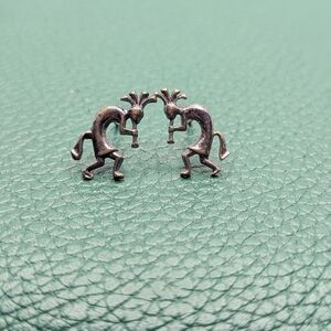 ✨ Vintage Sterling Silver Kokopelli Flute Player Earrings ✨